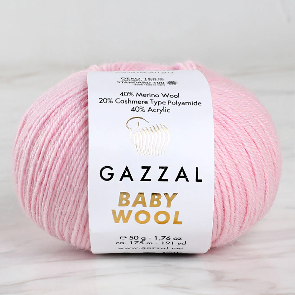Gazzal Baby Wool Baby Yarn, Pink - 836