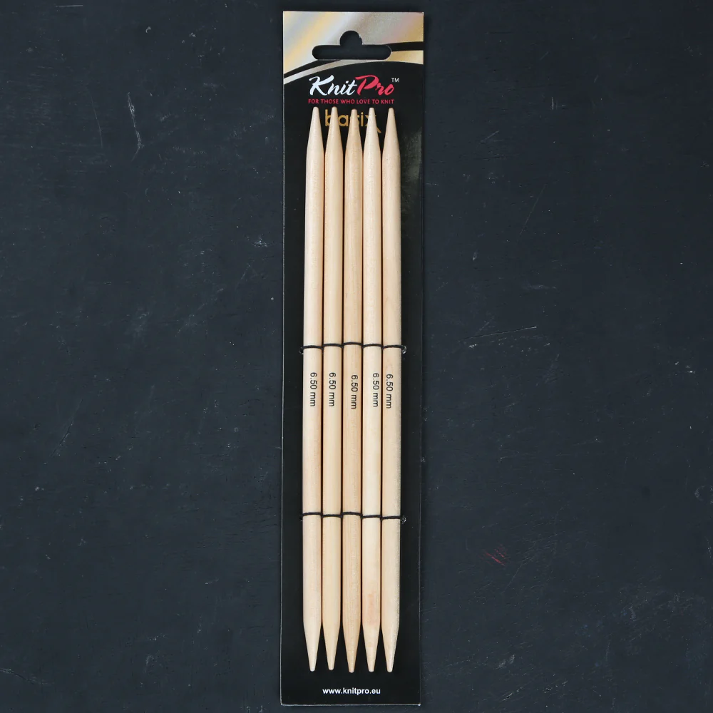 KnitPro Basix Birch 6.5mm 20cm Double Pointed Needles - 35122
