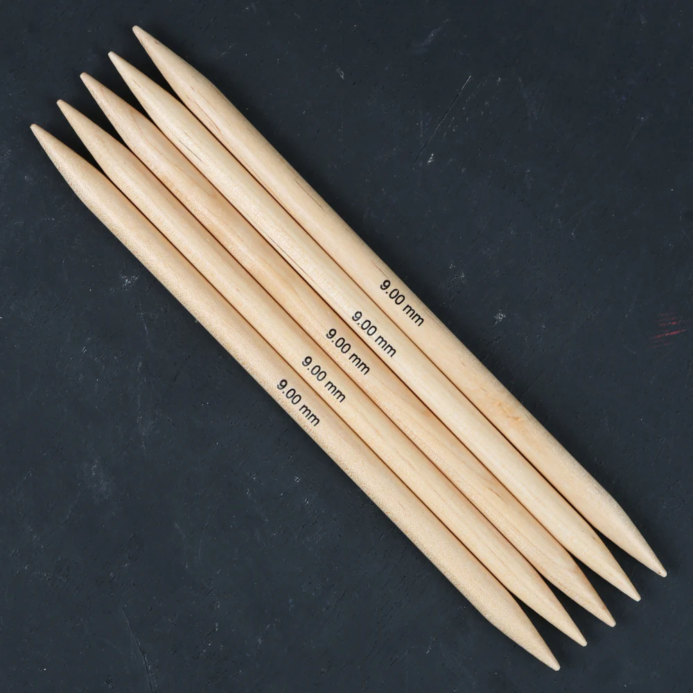 KnitPro Basix Birch 9mm 20cm Double Pointed Needles - 35125 - Image 3
