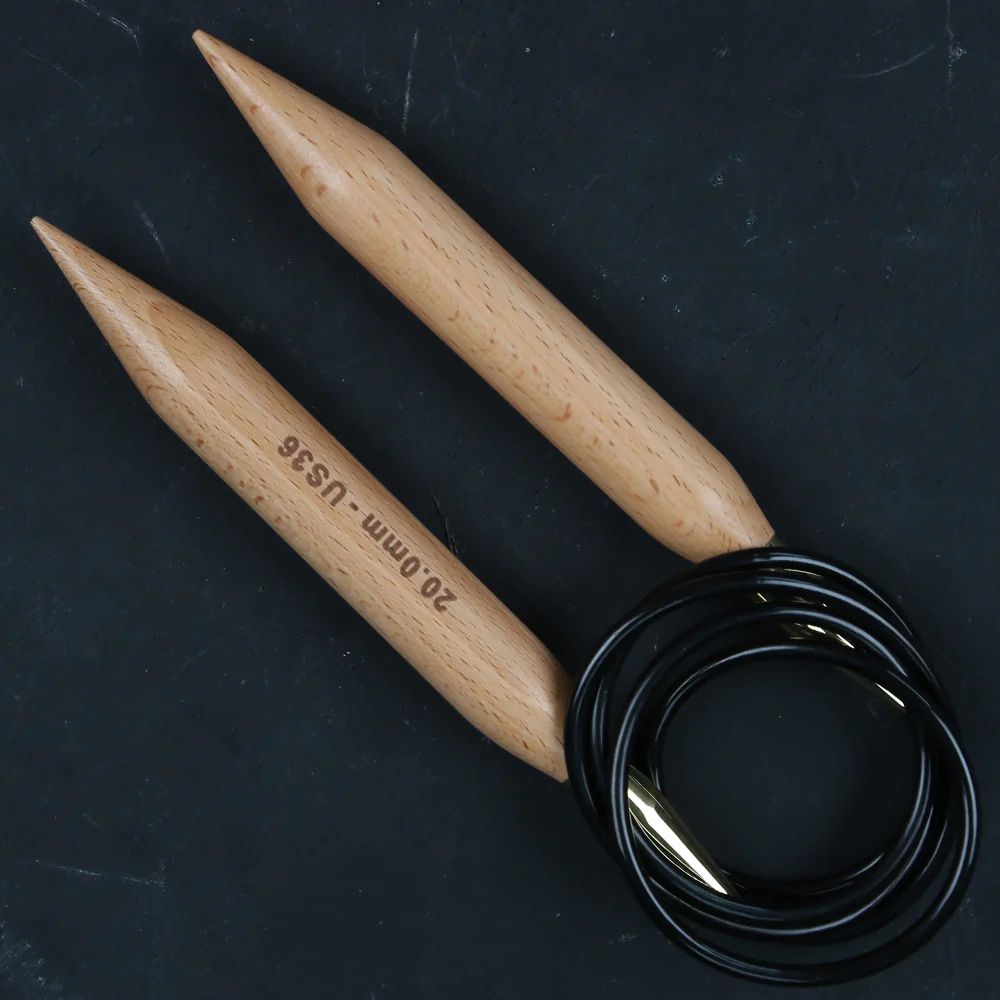 KnitPro Jumbo Birch 20mm 120cm Fixed Circular Knitting Needles - 35360