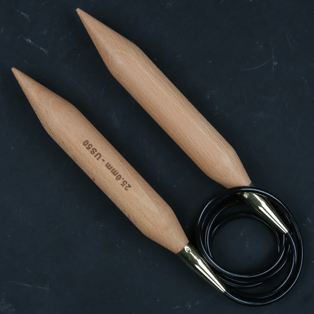 KnitPro Jumbo Birch 25mm 120cm Fixed Circular Knitting Needles - 35374