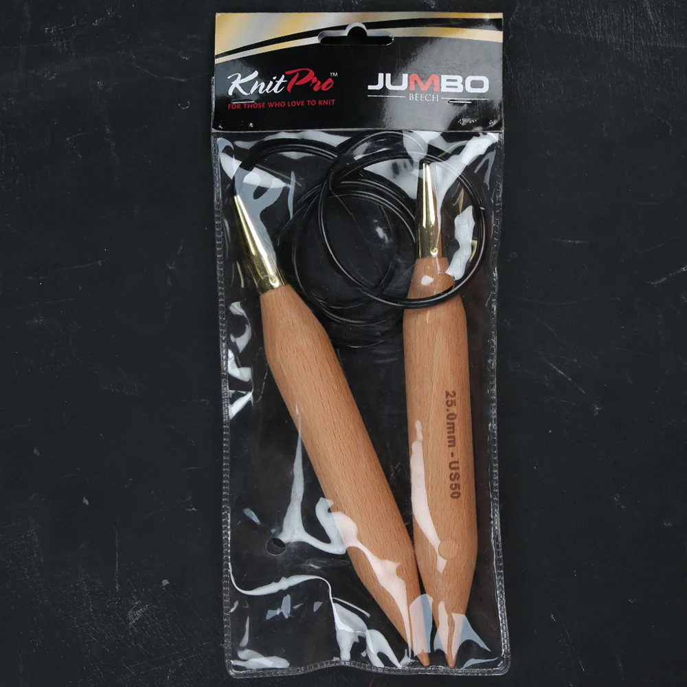 KnitPro Jumbo Birch 25mm 120cm Fixed Circular Knitting Needles - 35374 - Image 4