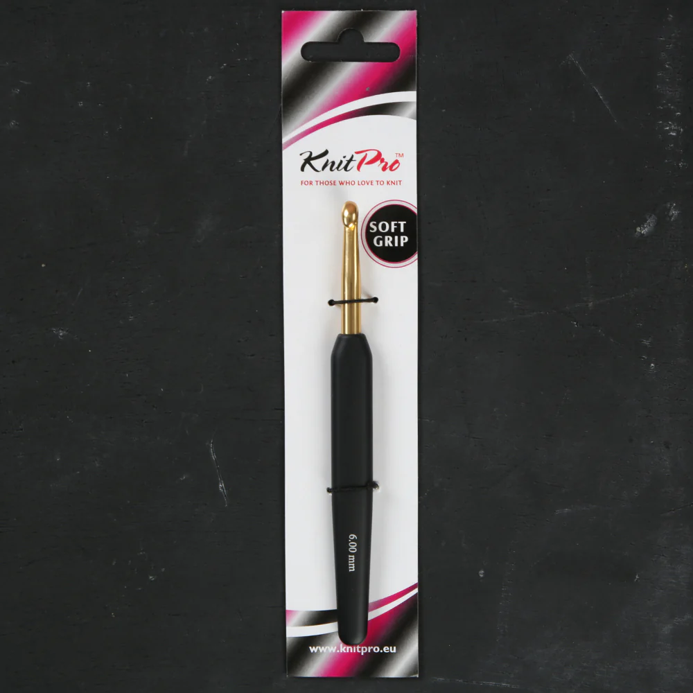KnitPro Aluminum Gold 6mm Crochet Hook, Black - 30809