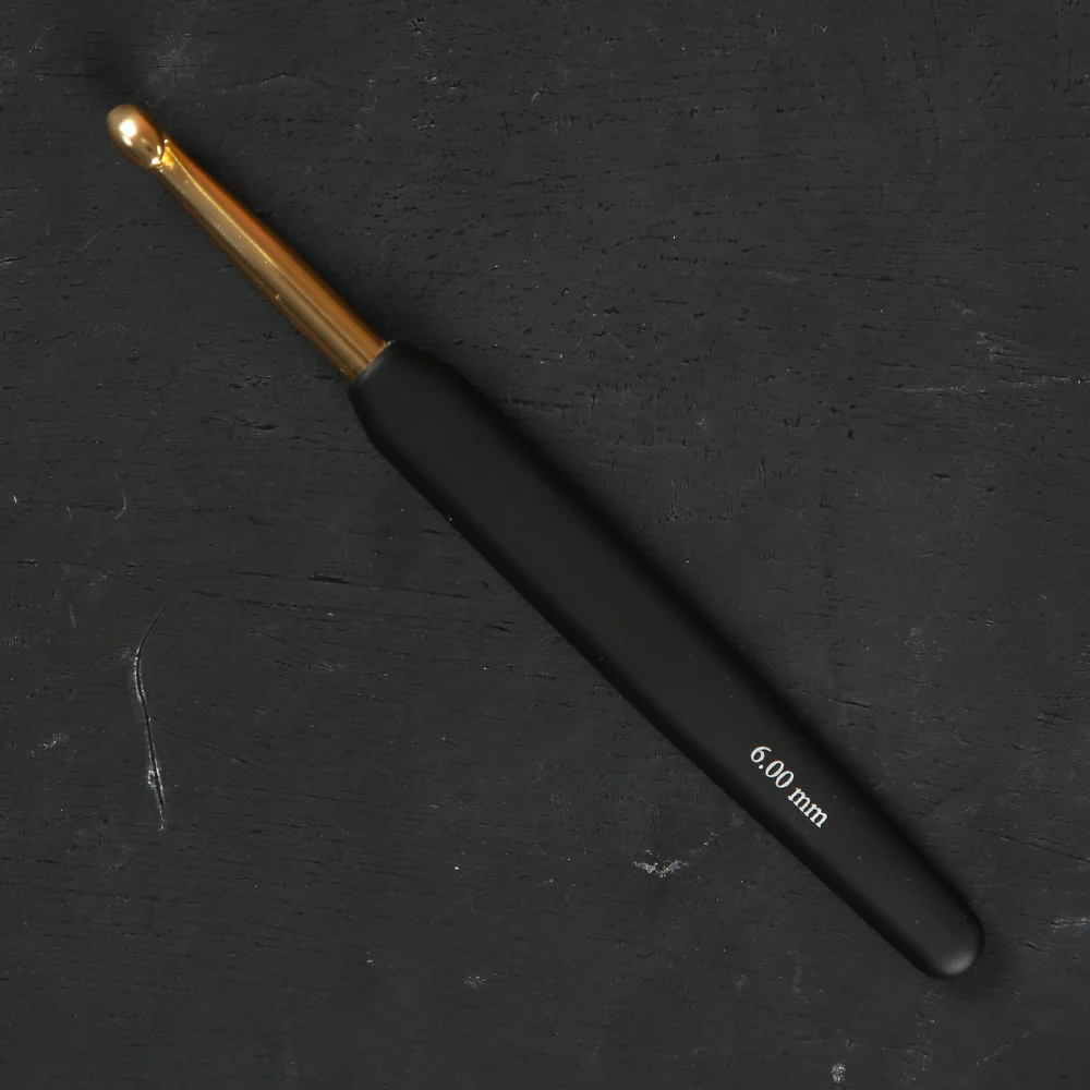 KnitPro Aluminum Gold 6mm Crochet Hook, Black - 30809 - Image 2