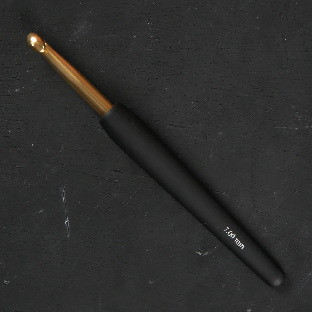 KnitPro Aluminum Gold 7mm Crochet Hook, Black - 30882 - Image 2