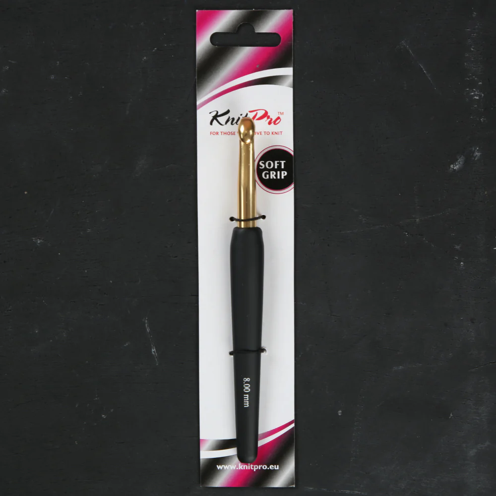 KnitPro Aluminum Gold 8mm Crochet Hook, Black - 30883