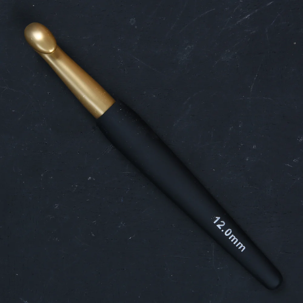 KnitPro Aluminum Gold 12mm Crochet Hook, Black - 30886 - Image 2