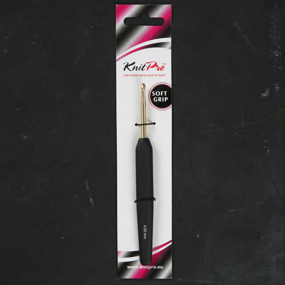 KnitPro Aluminum Gold 4 mm Crochet Hook, Black - 30805