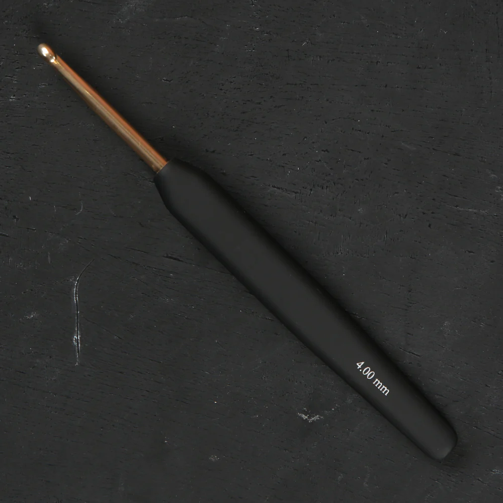 KnitPro Aluminum Gold 4 mm Crochet Hook, Black - 30805 - Image 2