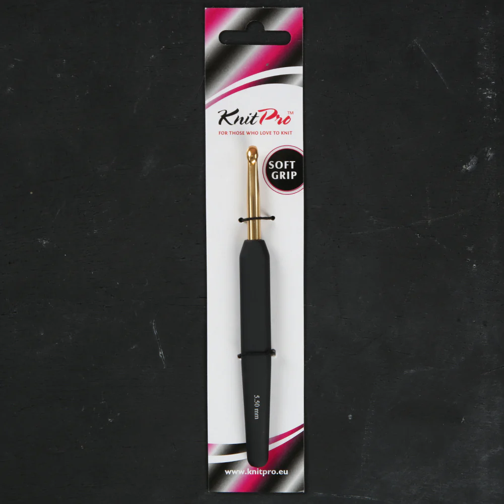 KnitPro Aluminum Gold 5.5mm Crochet Hook, Black - 30808