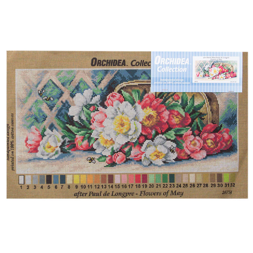 Orchidea 24x51cm Printed Gobelin, Raoul Maucherat de Longpre