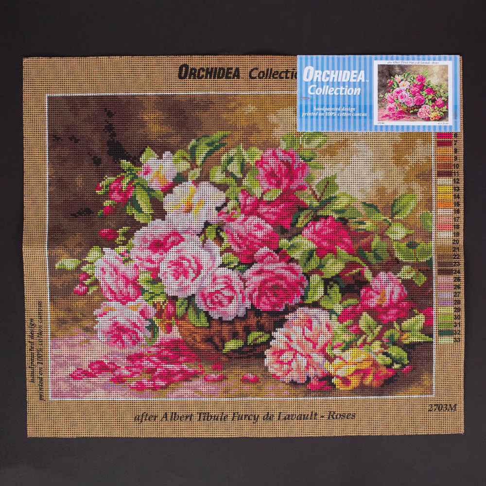 Orchidea 40x50cm Printed Gobelin, Albert Tibulle Furcy de Lavault - Roses - 2703M