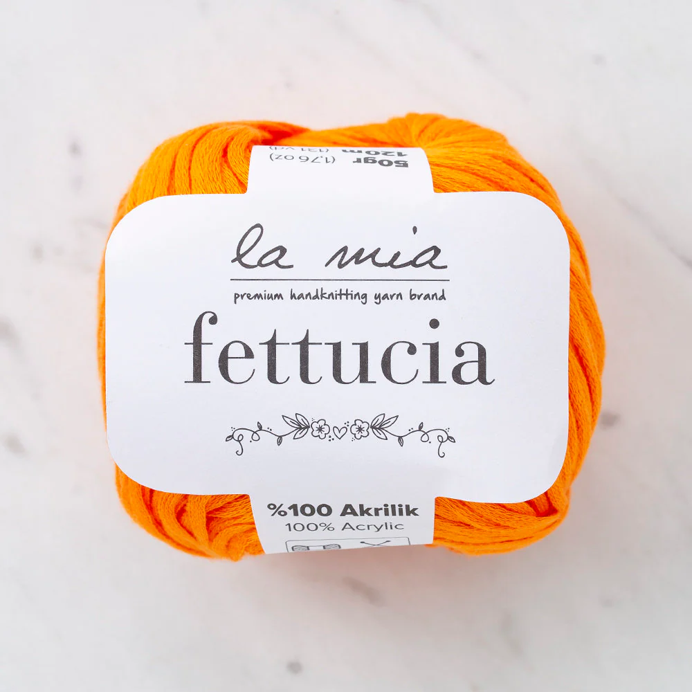La Mia Fettucia  Yarn, Orange - L077