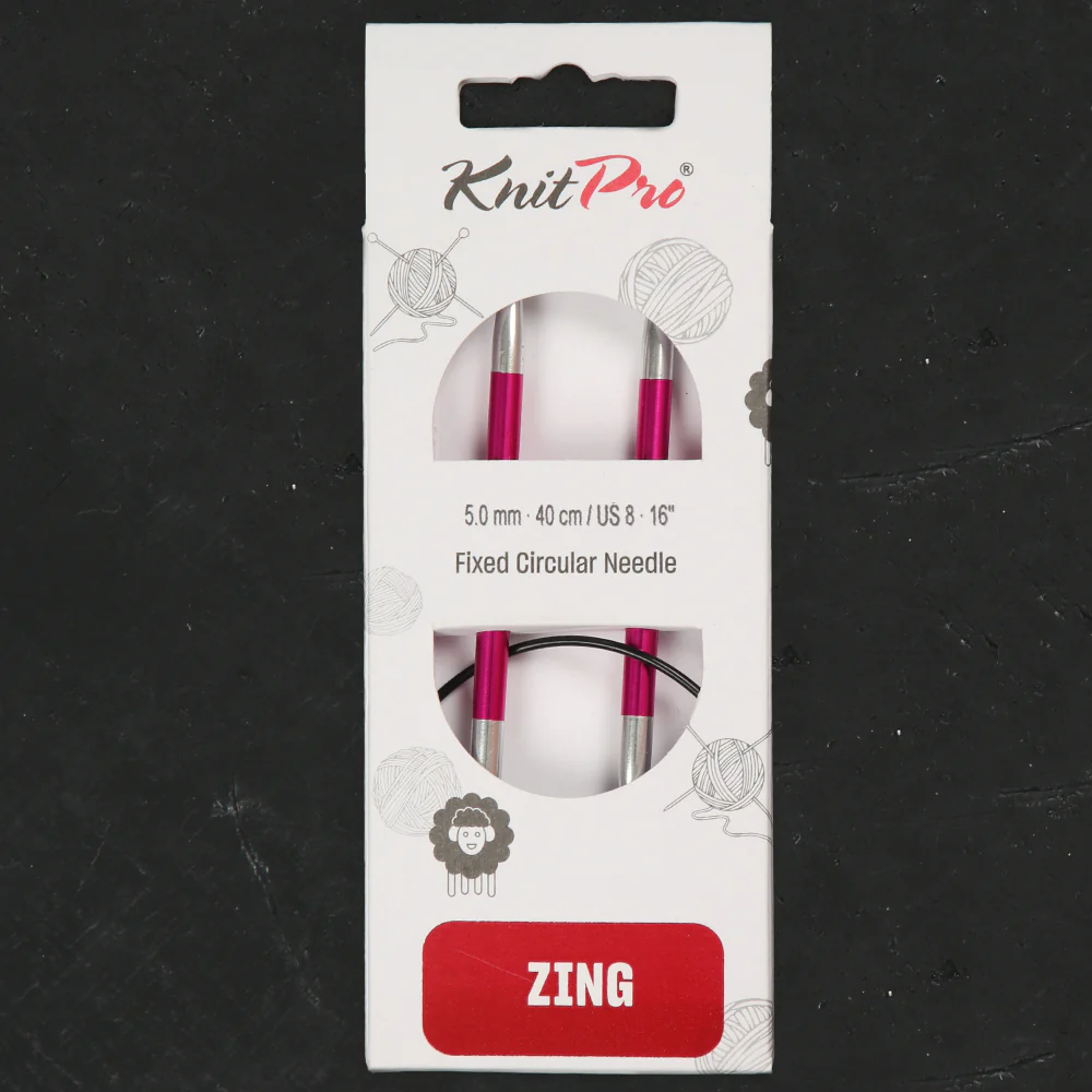 KnitPro Zing 5 Mm 40 Cm Metal Circular Needles, Ruby - 47071