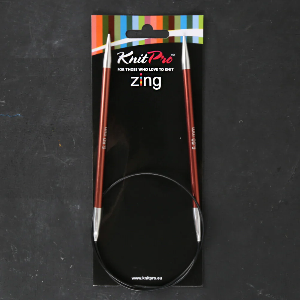 KnitPro Zing 5.5 Mm 60 Cm Metal Circular Needles, Sienna - 47102
