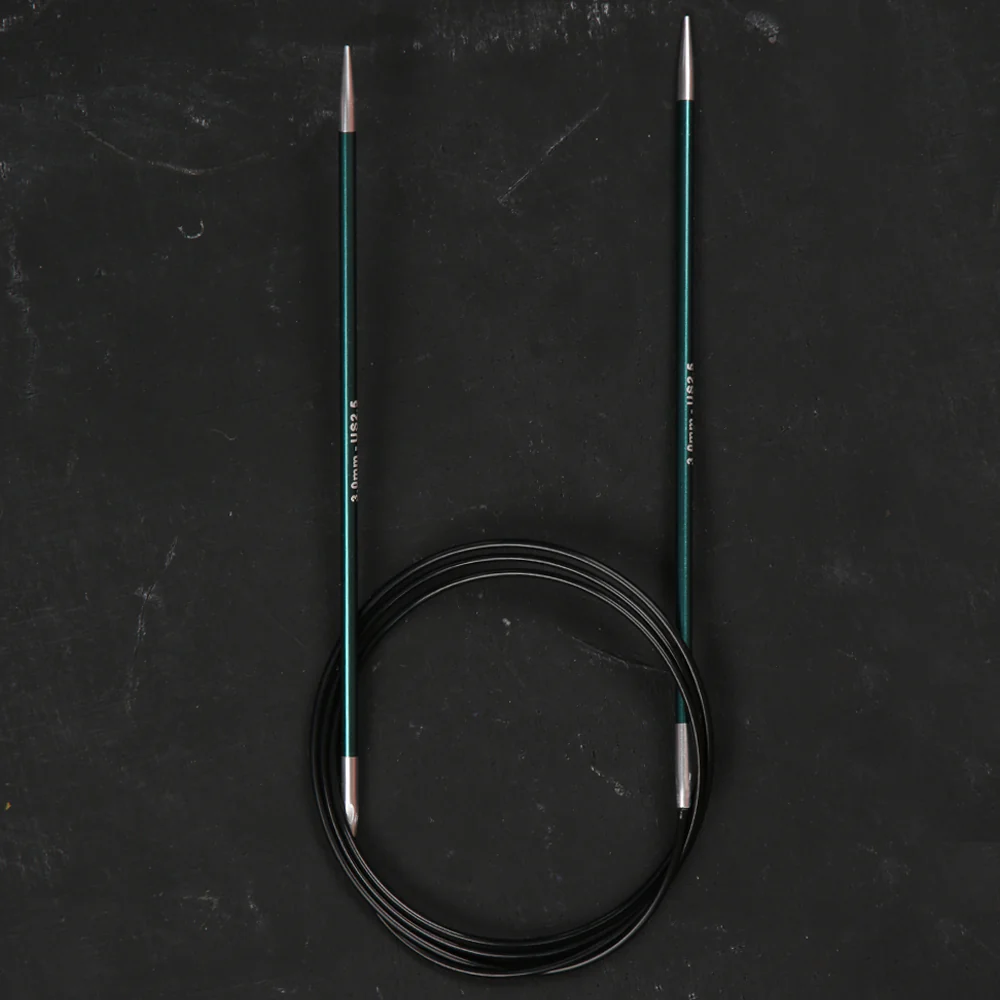 KnitPro Zing 3 Mm 100 Cm Metal Circular Needles, Jade - 47155 - Image 2