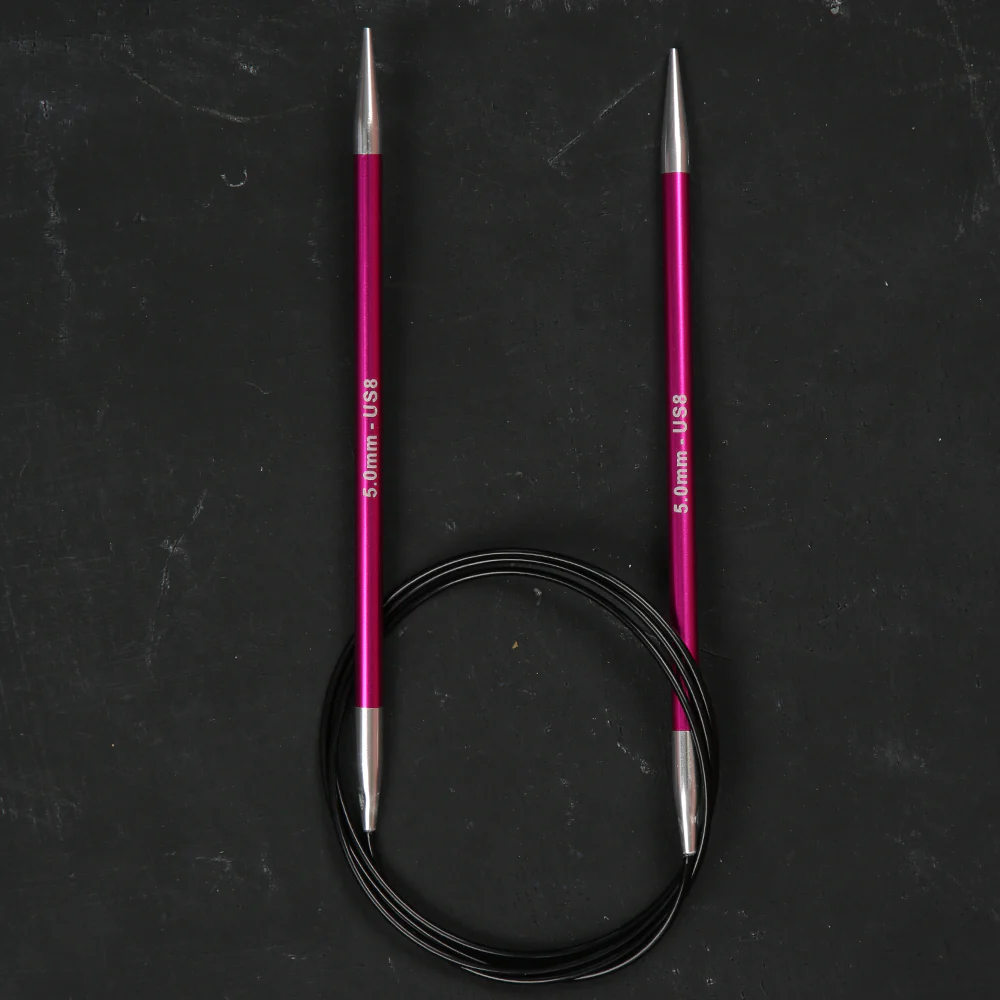 KnitPro Zing 5 Mm 100 Cm Metal Circular Needles, Ruby - 47161 - Image 2