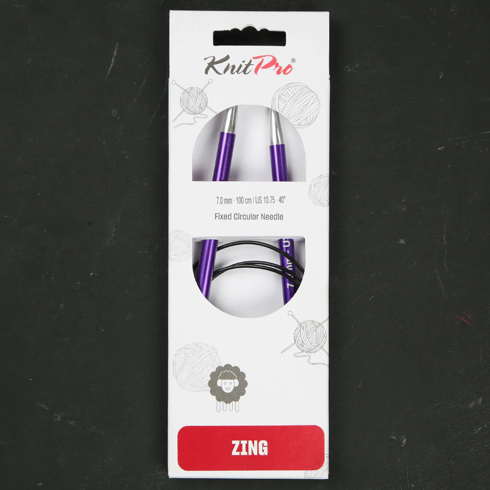 Knitpro Zing 7 Mm 100 Cm Metal Circular Needles, Amethyst - 47165