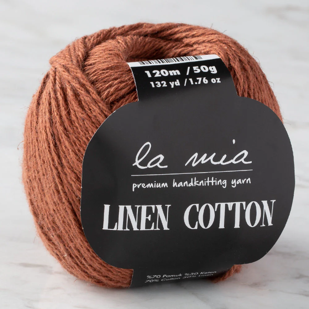 La Mia Linen Cotton Yarn, Brown - L087
