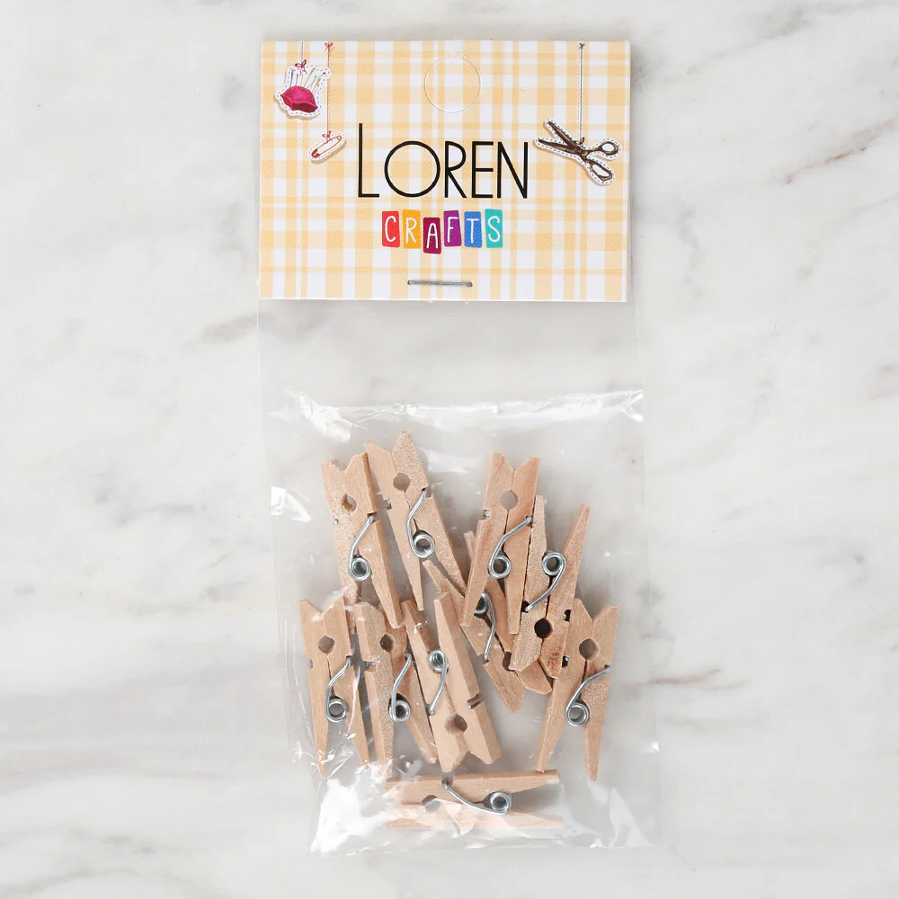 Loren 10 pcs Natural Mini Decorative Pegs - Image 2