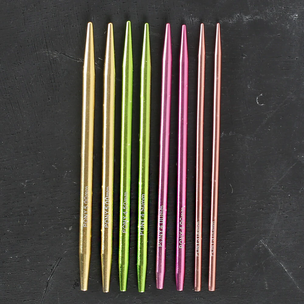 Pony Colour 4 Pairs Assorted Sizes Circular Interchangeable Knitting Needles - 61064/01 - Image 3