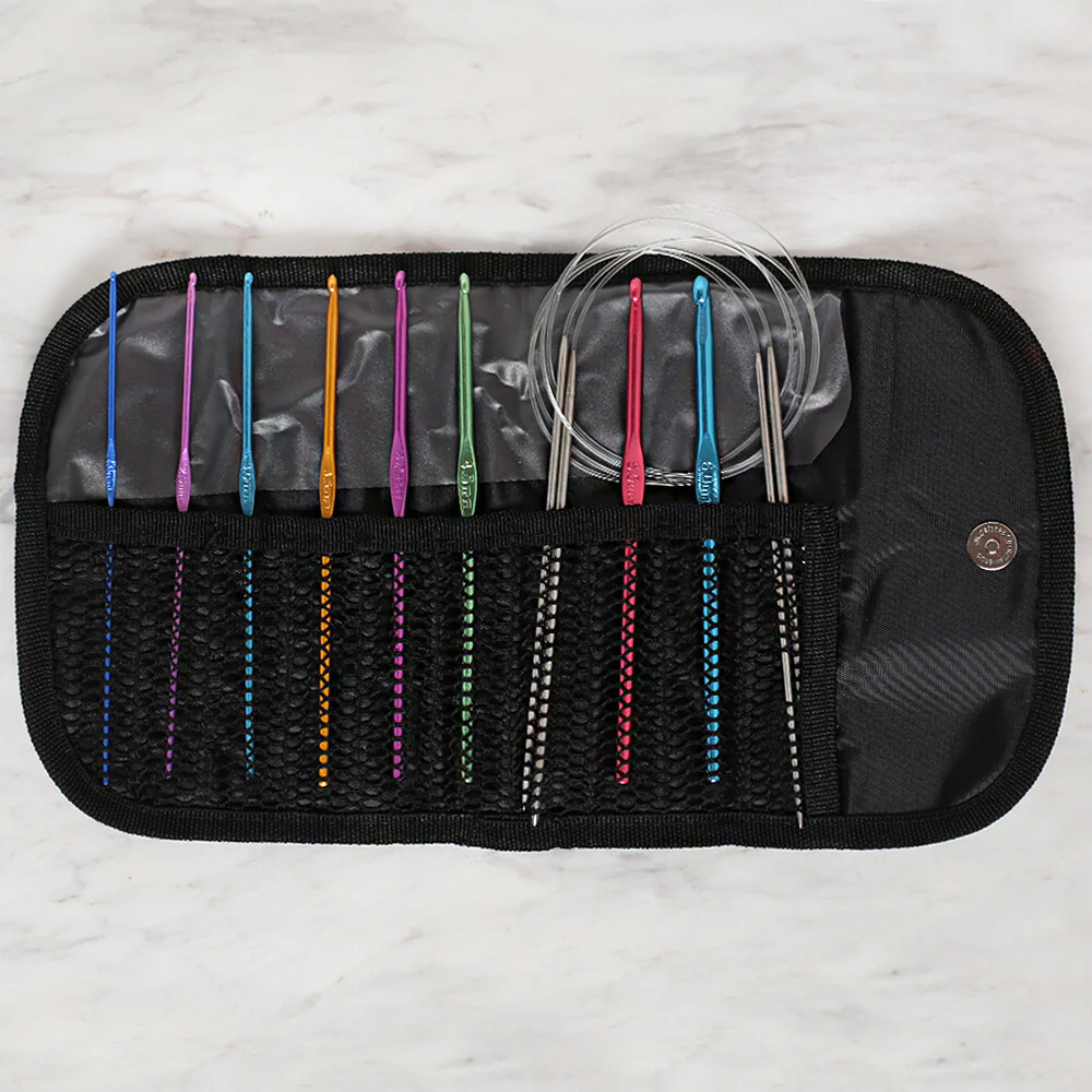 Loren Crochet Hook and Knitting Accessories Set with Case - Image 2
