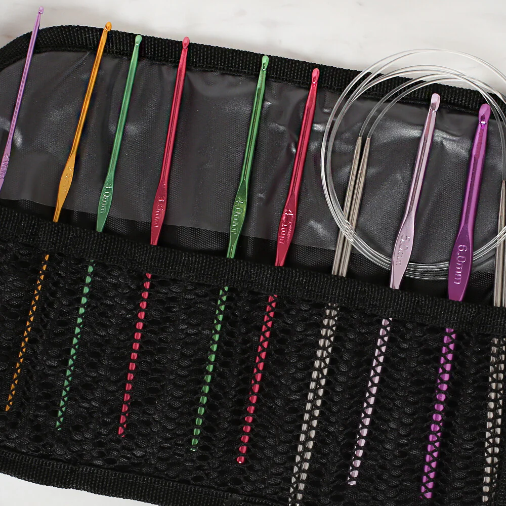 Loren Crochet Hook and Knitting Accessories Set with Case - Image 2