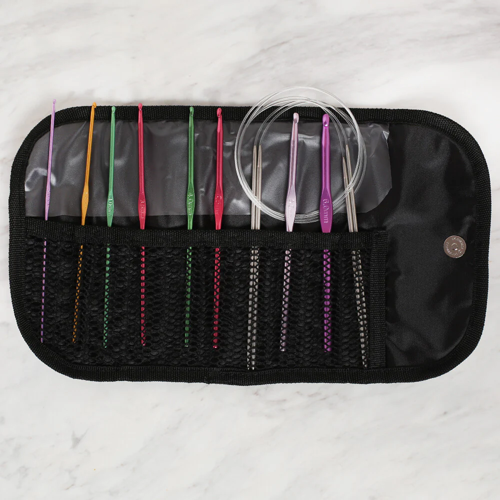 Loren Crochet Hook and Knitting Accessories Set with Case - Image 3