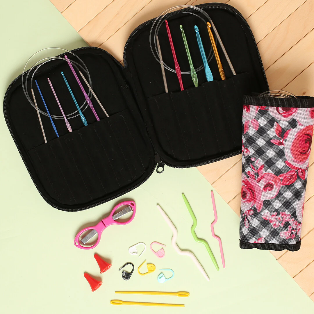 Loren Crochet Hook and Knitting Accessories Set with Case - Image 2