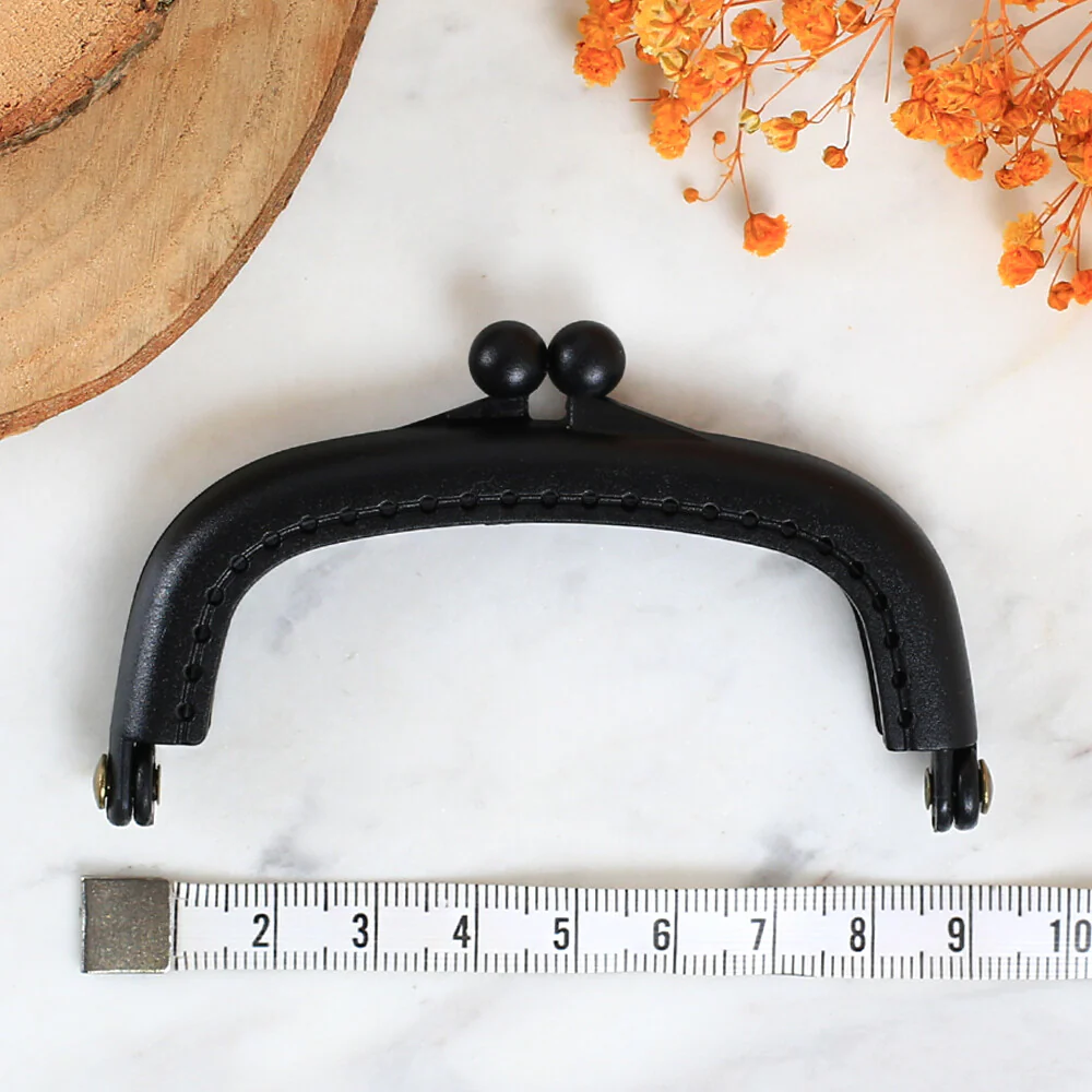 Loren 9 cm Plastic Purse Clasp,Black - Image 2