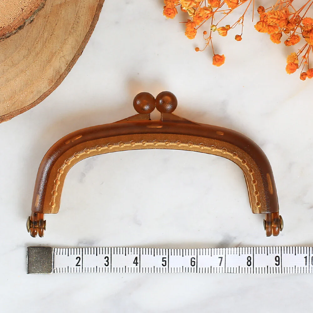 Loren 9 cm Plastic Purse Clasp,Brown - Image 2