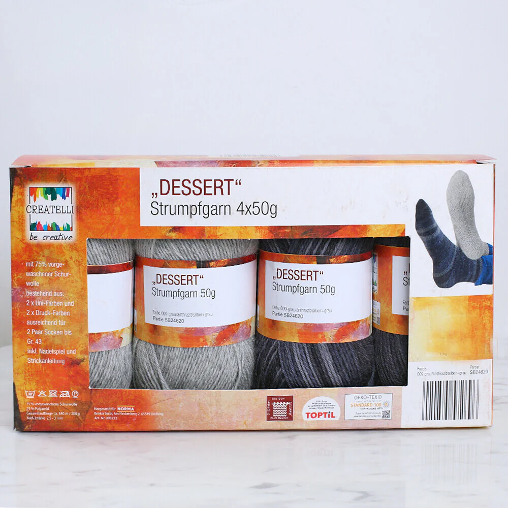 Createlli 4 Skeins Socks Yarn, Variegated - 009 - Image 2