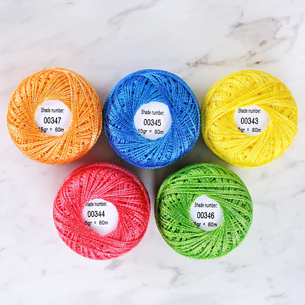 Anchor Metallic Assorted Colors 5 Skeins Silvery Yarn- A28N002-09061 - Image 2