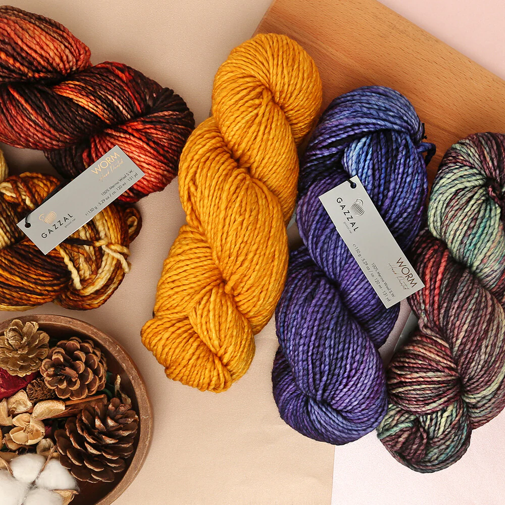 Gazzal Worm Hand Paints Yarn, Dark Grey - 3847 - Image 3