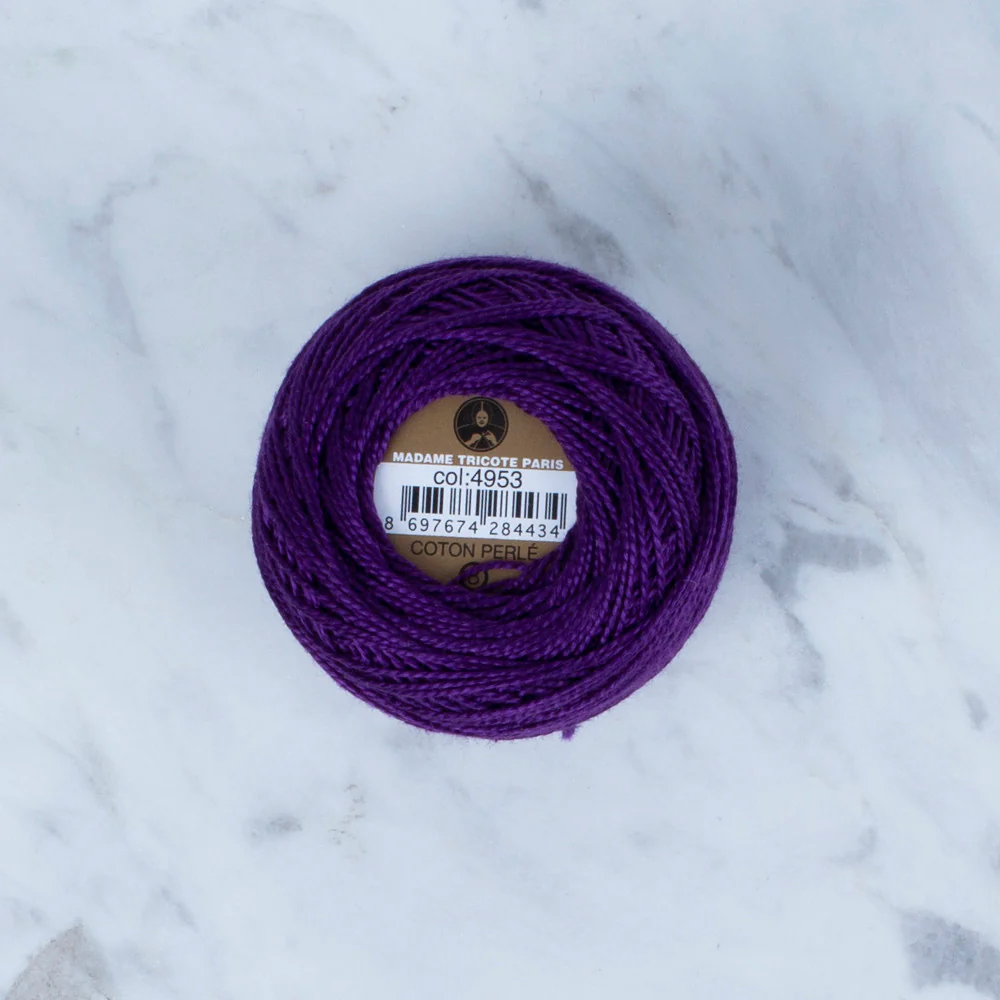 Madame Tricote Paris Koton Perle No: 8 Embroidery Thread, Aubergine - 4953 - Image 2