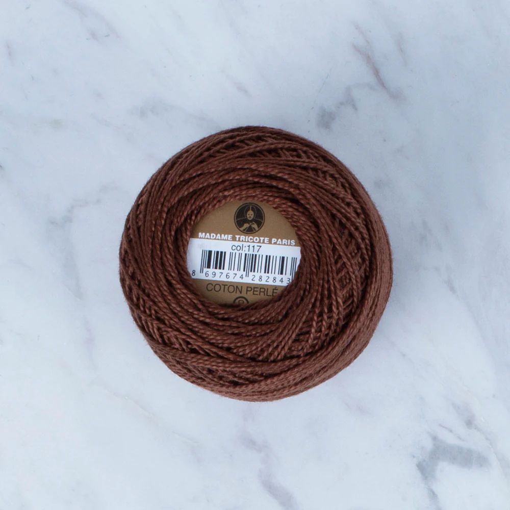 Madame Tricote Paris Koton Perle No: 8 Embroidery Thread, Dark Brown - 117 - Image 2