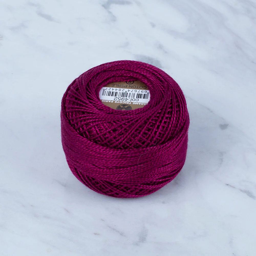 Madame Tricote Paris Koton Perle No: 8 Embroidery Thread, Plum - 4952