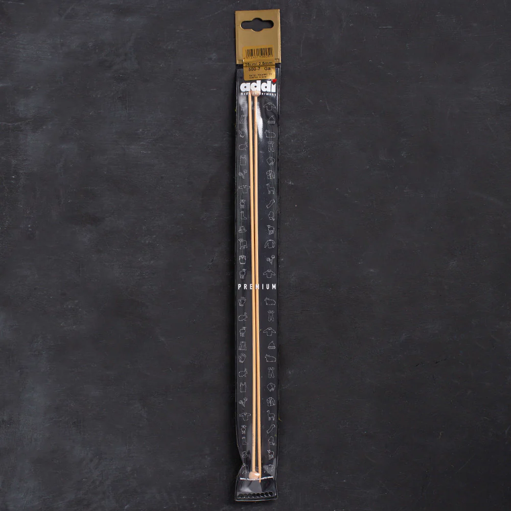 Addi 2.5mm 35cm Bamboo Jacket Knitting Needles - 500-7/35/2.5