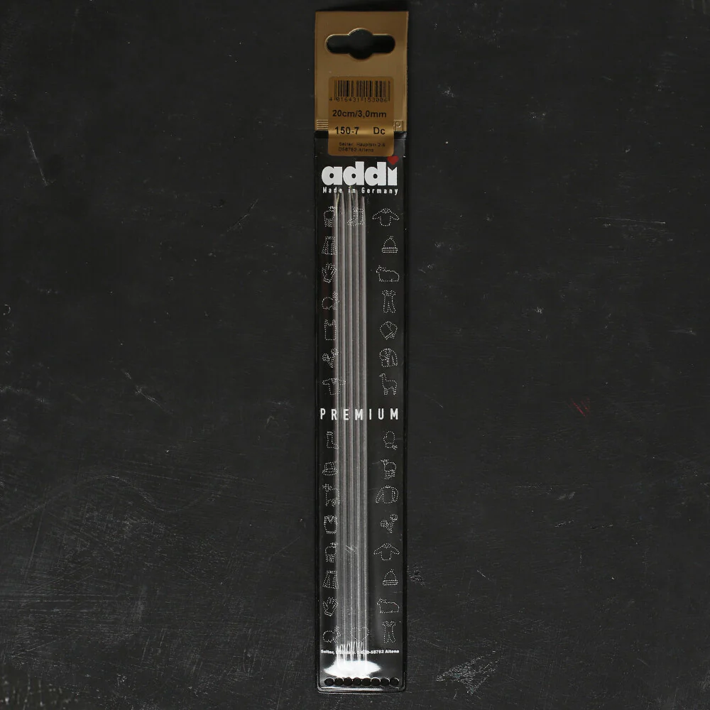 Addi 3mm 20cm Steel Double Pointed Knitting Needle - 150-7