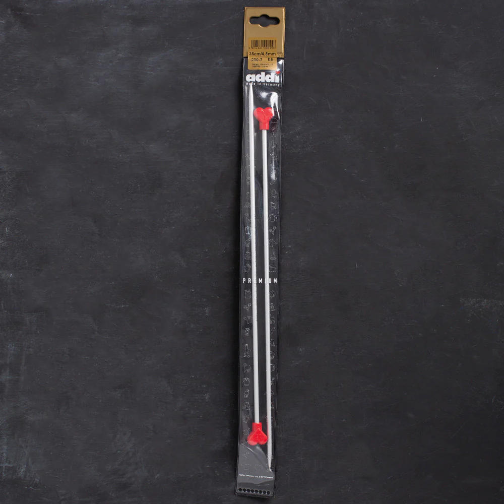 Addi 4.5 mm 35 cm Jacket Knitting Needles, Aluminium - 200-7/35/4.5