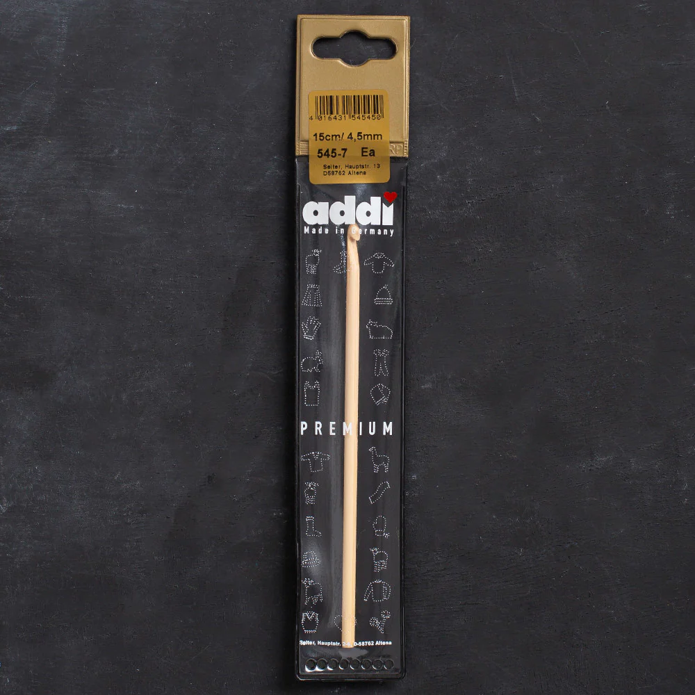 Addi 4.5mm 15cm Bamboo Crochet Hook - 545-7