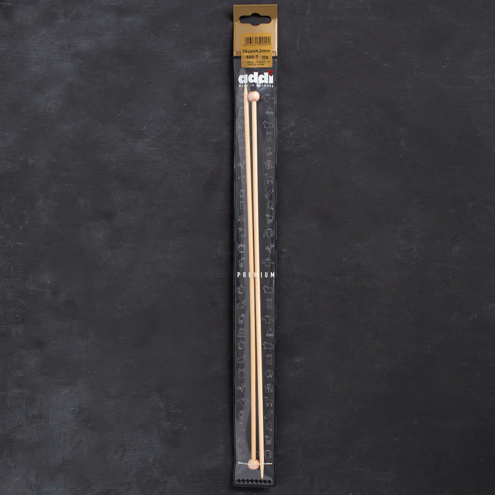 Addi 4mm 35cm Bamboo Jacket Knitting Needles - 500-7/35/4