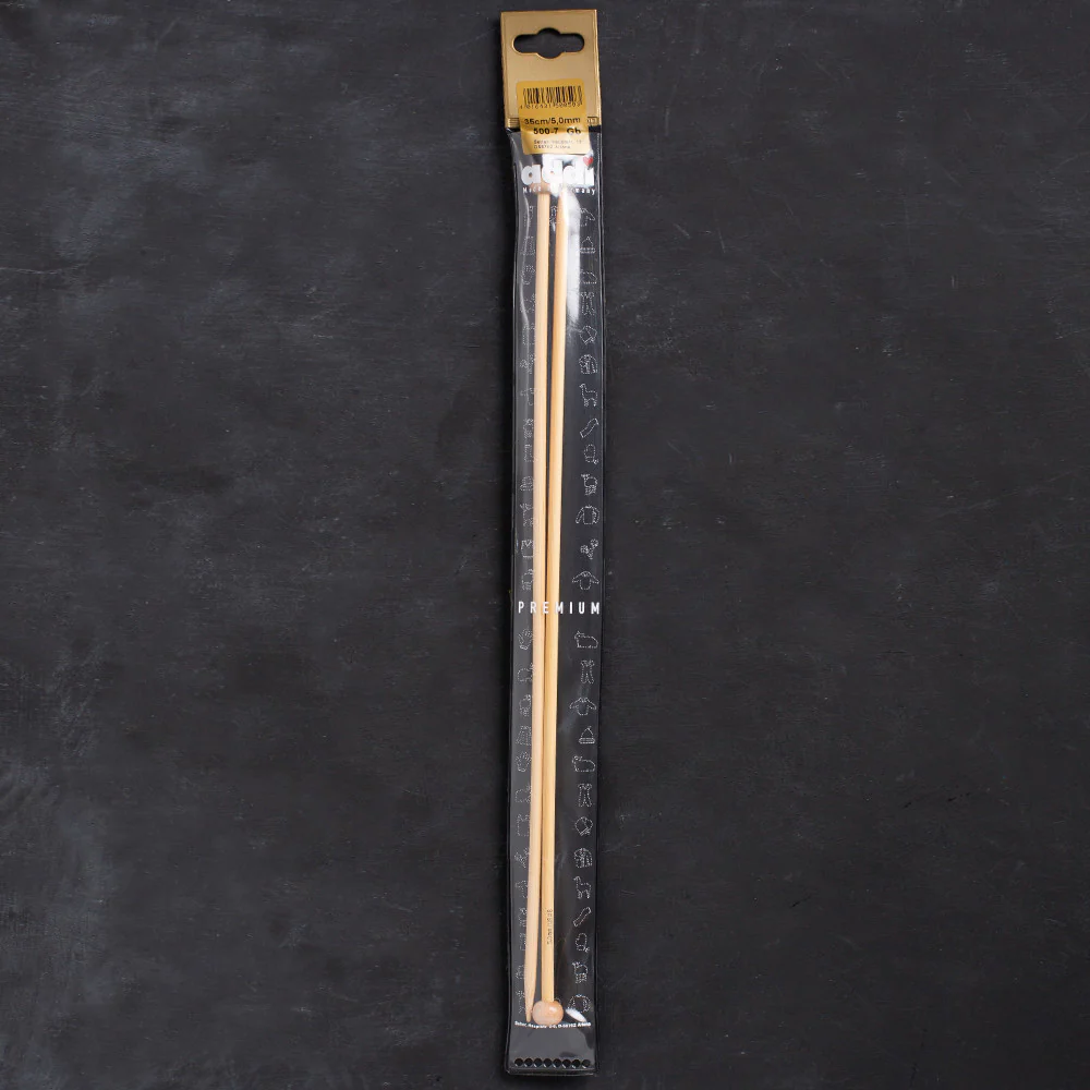 Addi 5 mm 35cm Bamboo Jacket Knitting Needles - 500-7/35/5