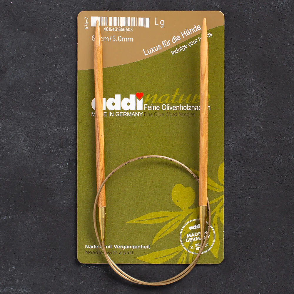 Addi Olive Wood 5mm 60cm Circular Knitting Needles - 575-7