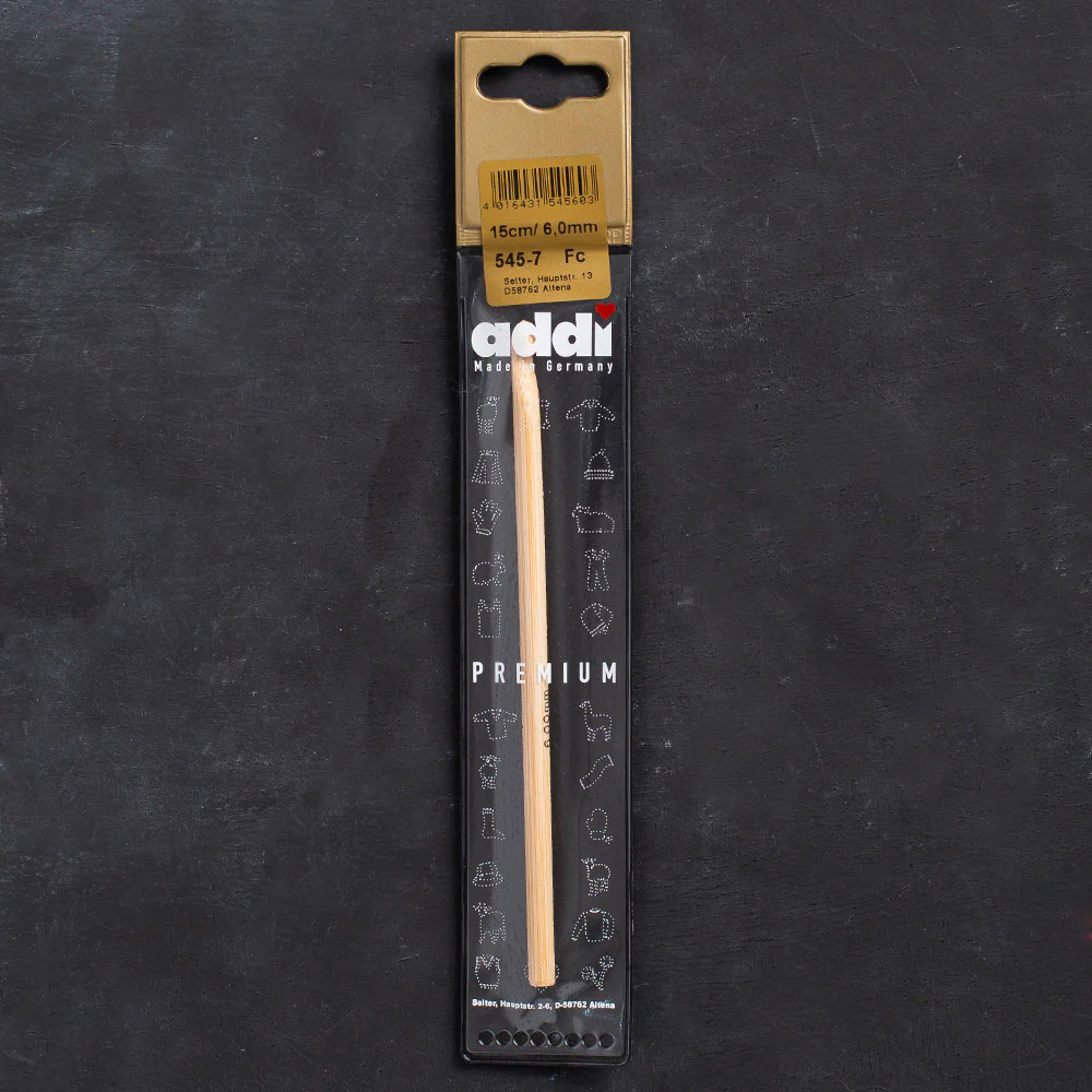 Addi 6mm 15cm Bamboo Crochet Hook - 545-7