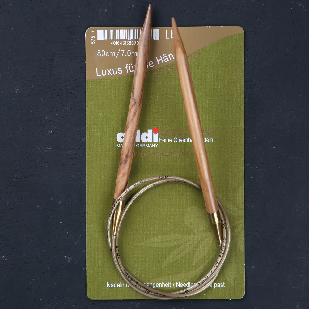 Addi Olive Wood 7mm 80cm Circular Knitting Needles - 575-7