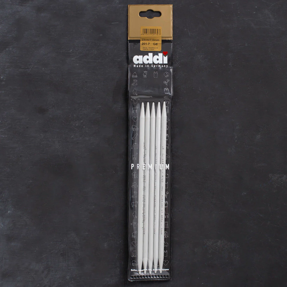 Addi 7mm 20cm 5 Pieces Aluminium Double Pointed Needles - 201-7