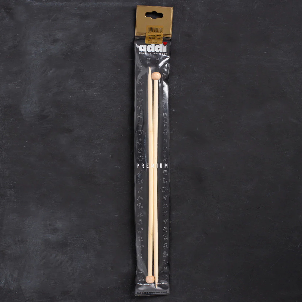 Addi 7mm 35cm Bamboo Jacket Knitting Needles - 500-7/35/7