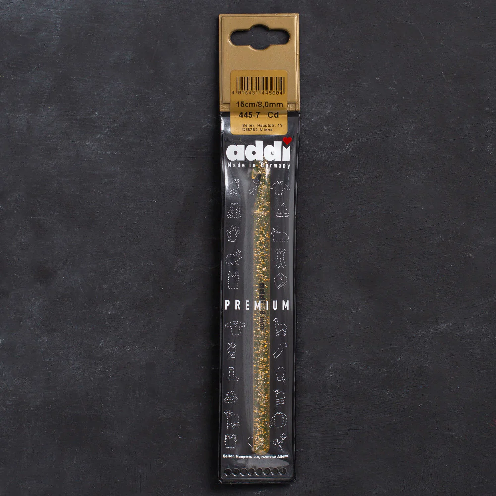 Addi Champagne 8mm 15cm Plastic Crochet Hook - 445-7
