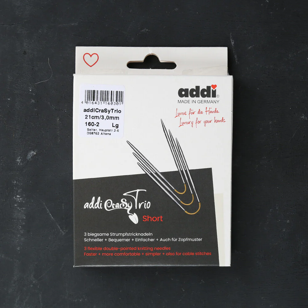 Addi CrasyTrio 3 Mm 21 Cm Flexible Sock Knitting Needles, Set of 3 - 160-2